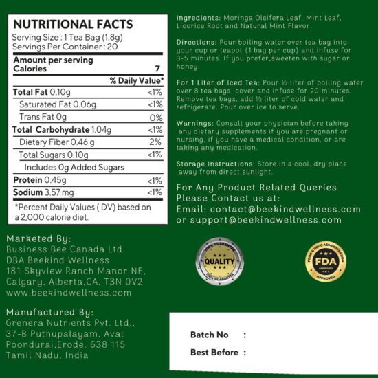 Moringa Mint Infusion - 20 Tea Bags - Image 5